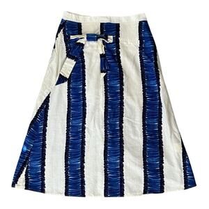 Dorothee Schumacher Women’s Vintage High Waist Blue White Striped Printed Skirt